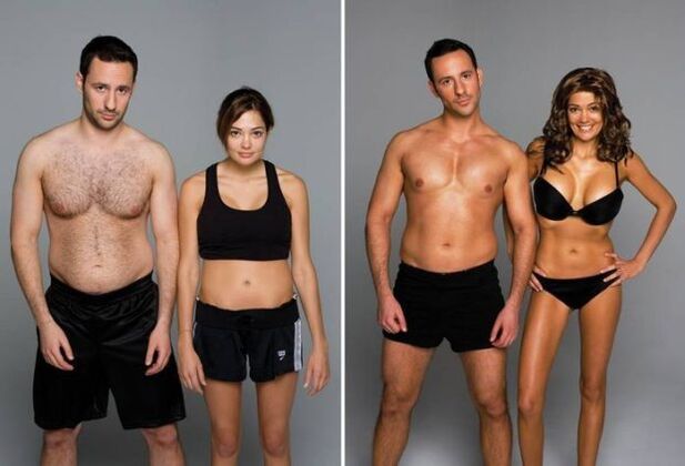 foto enne ja pärast joogat kehakaalu langetamiseks